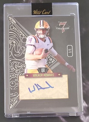 Walker Howard 2023 Wild Card 7 Card Stud Auto Left Diamond 1/1 Ole Miss