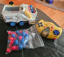 Rokenbok RC System Power Sweeper Dump Truck Yellow Remote Control  Balls. Works