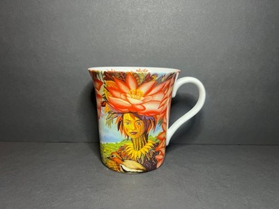 Konitz Germany Porcelain Floral Exotic Lady Dawn Collectible Coffee Mug Cup 12oz