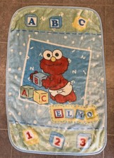 Vintage Sesame Street Baby Elmo abc 123 Baby Blanket 30x40 inch