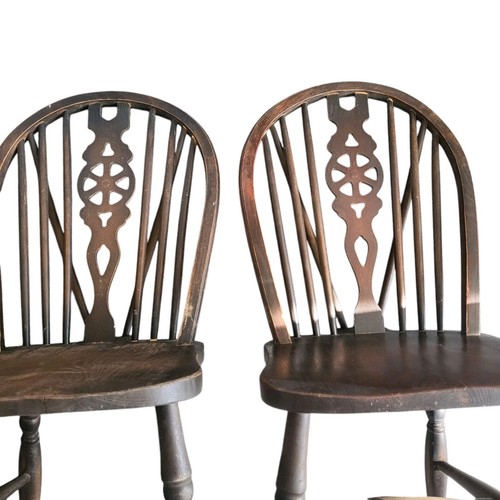 Antique Vintage Oak Wheelback Farmhouse Windsor Dining Chair X2 Please Read - Picture 7 of 16