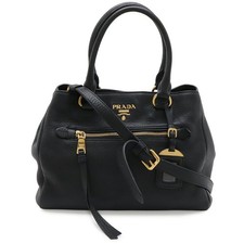 Prada Vitello Phenix Tote Bag Women Black One Size