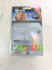 Memorex Mini DVD-R for DVD Camcorders - 30min/1.4GB - 5-Pack - New