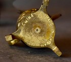 2 Vintage 4" Small Brass Vase drom China Don't know what the symbol says — photo 3