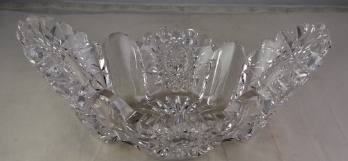 Small Banana Shape ABP American Brilliant Period Cut Glass Bowl - Picture 3 of 8