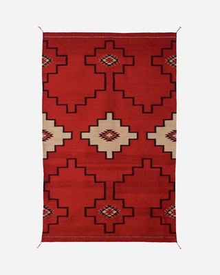 4×6 Ft Red Navajo Wool Kilim Rug Native American style Southwest Aztec Area Rug