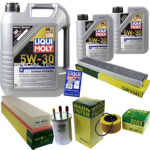 Mann Inspektionspaket 7L Liqui Moly 5W-30 FüR Jaguar X-Type 2.2 D 2.0-image