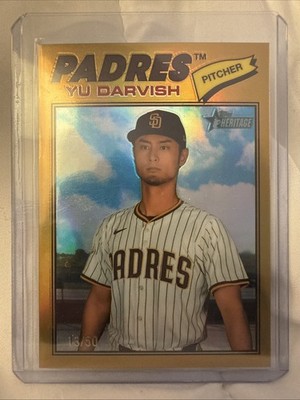 Yu Darvish 2026 Topps Heritage #120 Gold Border SP Padres /50