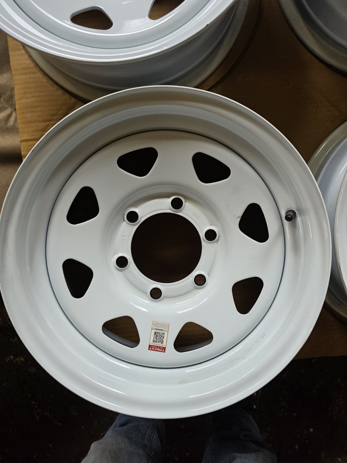 15x6 6x5.5 WHITE Spoke Trailer Wheel / Rim 15 Inch / 6 Lug RV LOW ...
