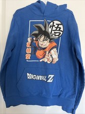 Dragon Ball Z Goku Blue Graphic Pullover Hoodie Anime Sweatshirt Size Boys S