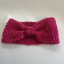 ear warmer cable knit women's ladies girls pink custom made with central bow