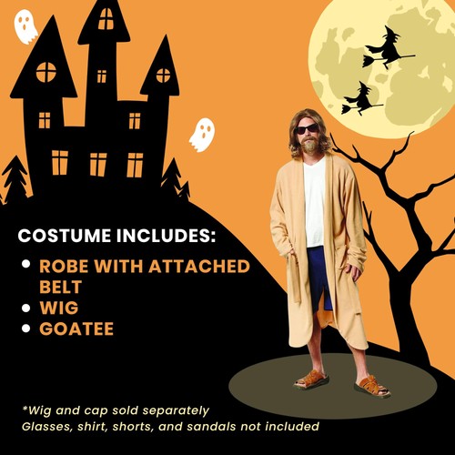 Costume Da Uomo Pigro Con Accappatoio E Parrucca | Taglia Unica - Foto 4 di 5