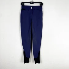 Dover Saddlery Women's Knee Patch Equestrian Riding Breeches Pant Size 26 Blue