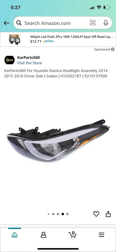 Conjunto de faros - Certificado NSF TYC 20-9642-00-1 para Hyundai Elantra 14-16 Foto 2 de 4