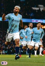 SERGIO AGUERO SIGNED MANCHESTER CITY 12X8 PHOTO (ACG CERT AG18172)