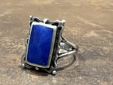 Vintage Sterling Silver Lapis Lazuli Ring 925