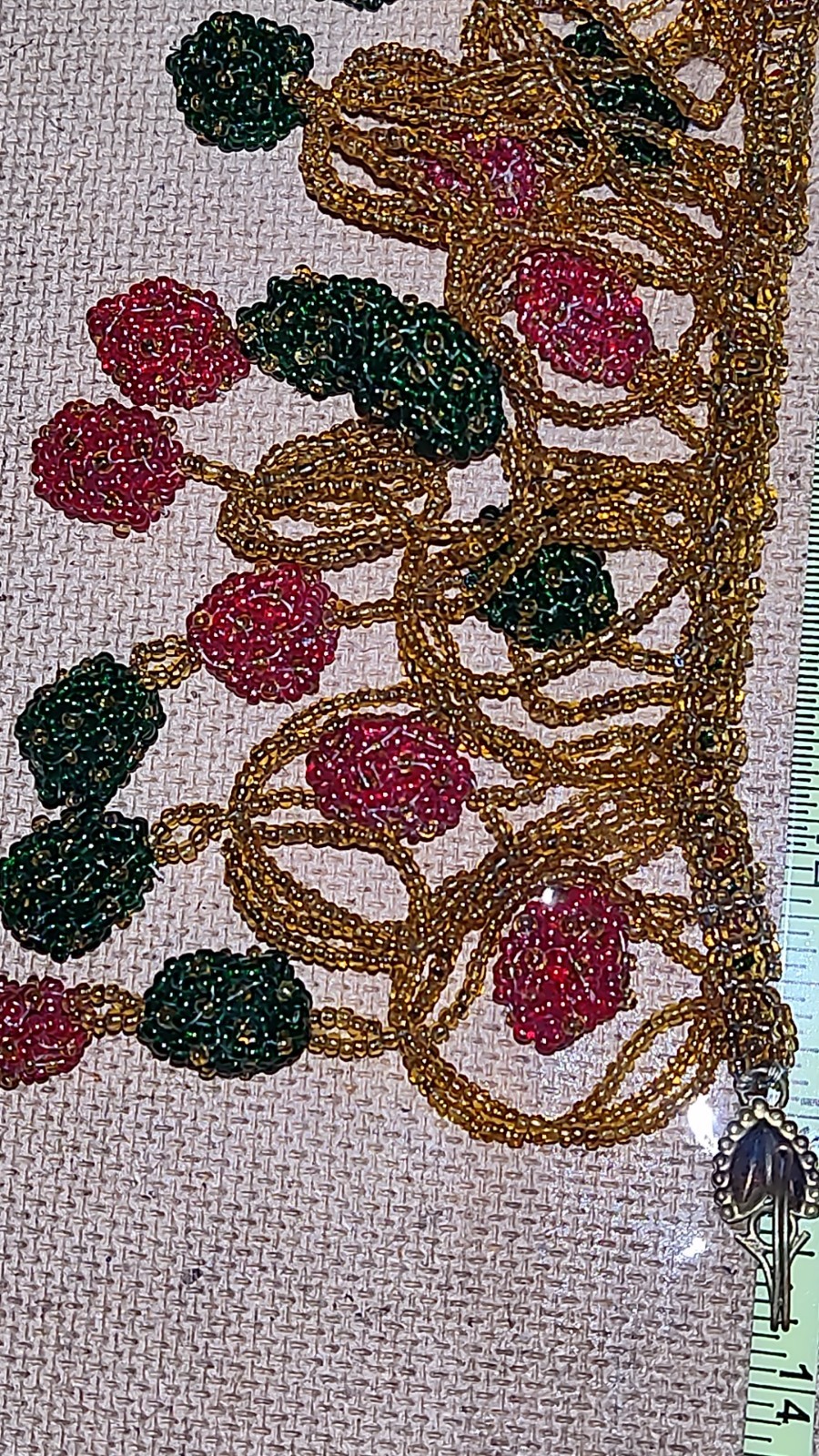 Intricately Hand-beaded Statement Necklace "Sugar… - image 9