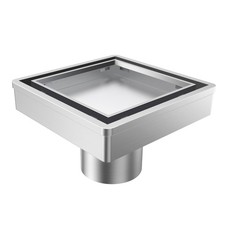 6 Inch Square Shower Drain, 2-in-1 Tiled Shower Drain - 304 Stainless Steel S...
