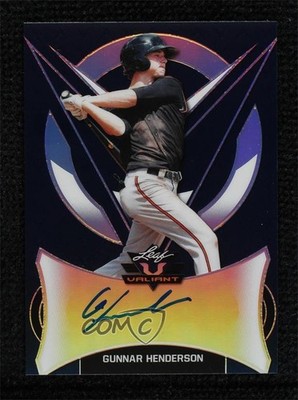 2019 Leaf Valiant Blue Prismatic 17/25 Gunnar Henderson #BA-GH1 Auto uk2