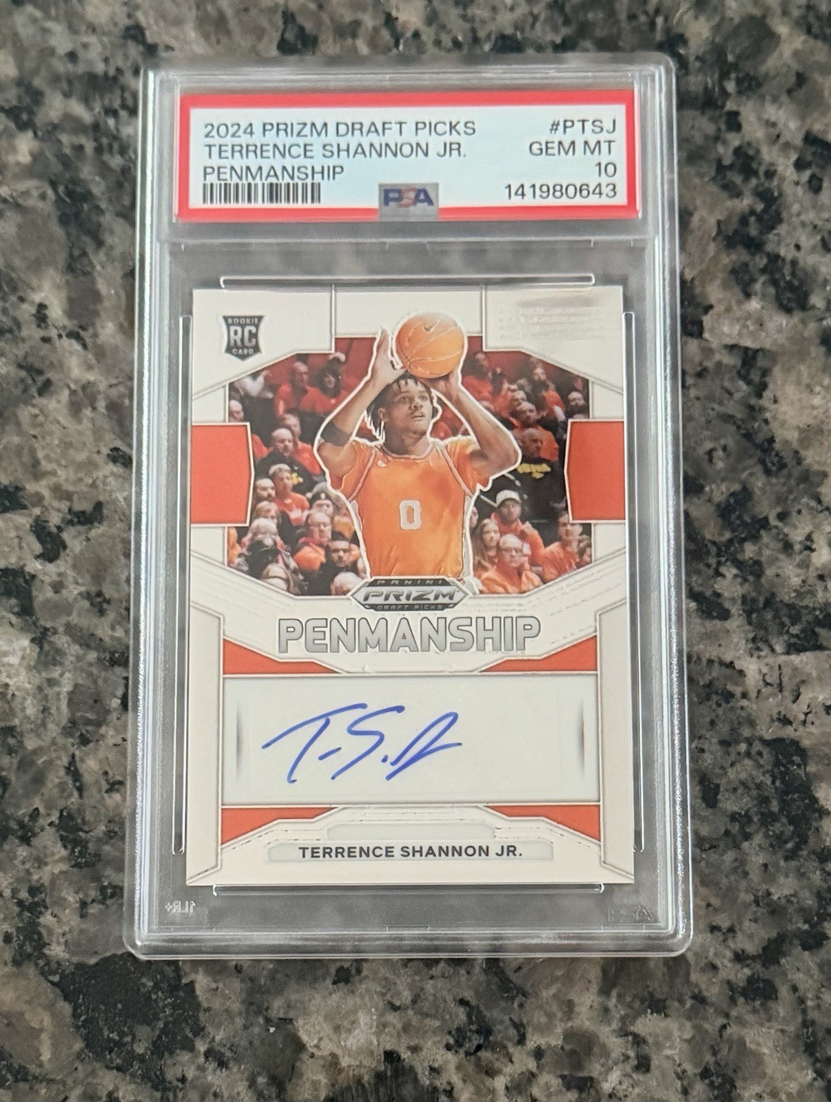 2024 Panini Prizm Draft Picks Terrence Shannon Jr Penmanship Rookie Auto PSA 10