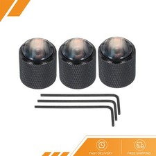 3 x Guitar Bass Dome Knobs Shell Top 6mm Black Metal Volume Control