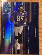 2005 Leaf Rookies & Stars DERRICK MASON Blue Sapphire 172/250 Baltimore Ravens