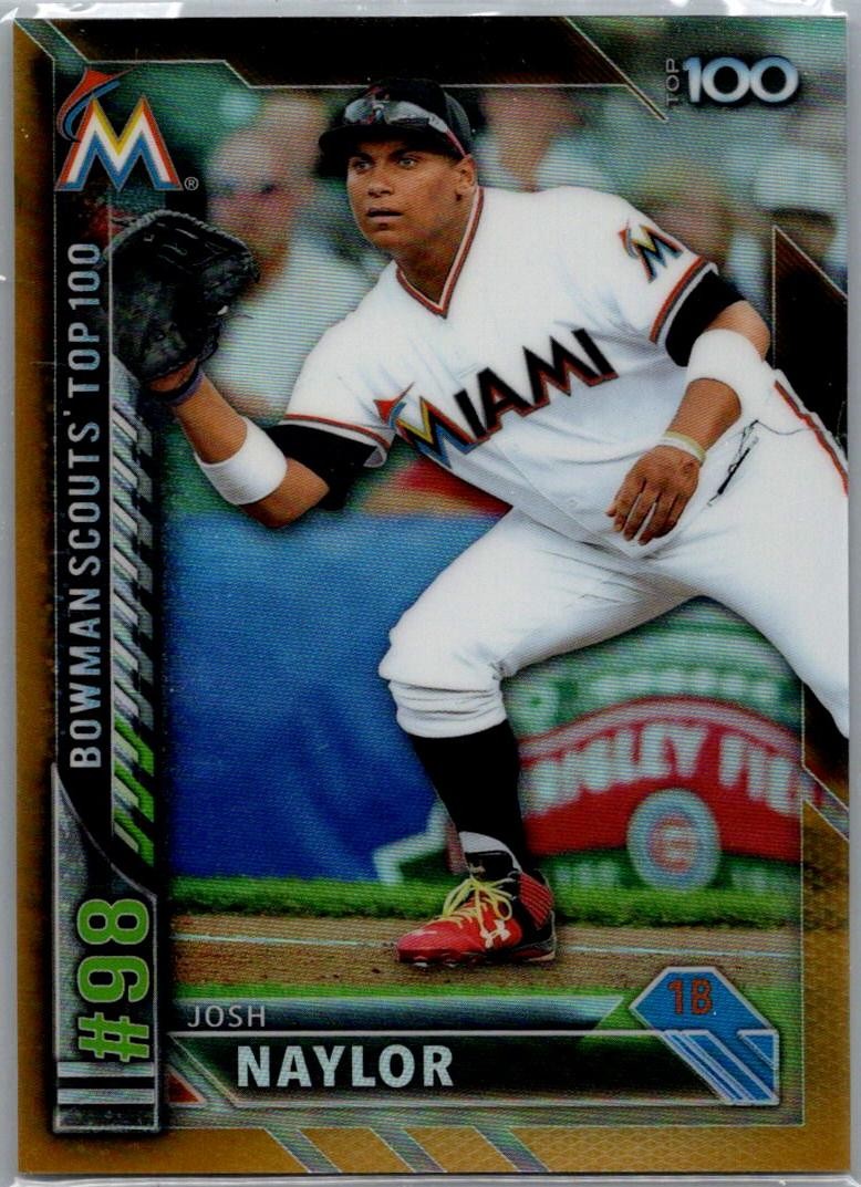 2016 Bowman #BTP-98 Josh Naylor Bowman Scouts' Top 100 Gold #/50