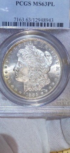 "KNOCK OUT PUNCH" 1885-O Proof Like PCGS MS63PL Morgan Silver $ MINT ERROR COIN!