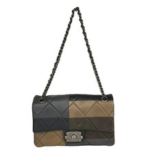 CHANEL Boy Bag Flap Bag Black / Brown / Khaki Lambskin Shoulder Bag OKB2201