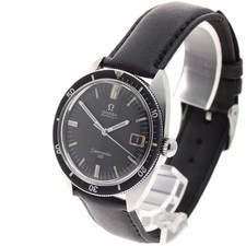 OMEGA Seamaster 120 166.027 37mm SS Black Dial Automatic Date Leather #C1194