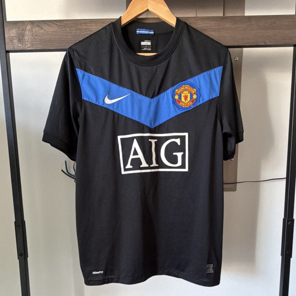 Manchester United 09/10 Rooney #10 Soccer Jersey Black Blue