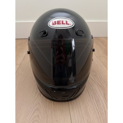 Vtg Bell RS-3 Full Face Motorcycle Helmet Gloss Black L Visor Harley Motocross