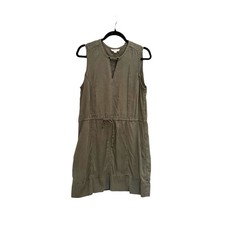 Calvin Klein Jeans Olive Green Lyocell Utility Sleeveless Mini Dress Large