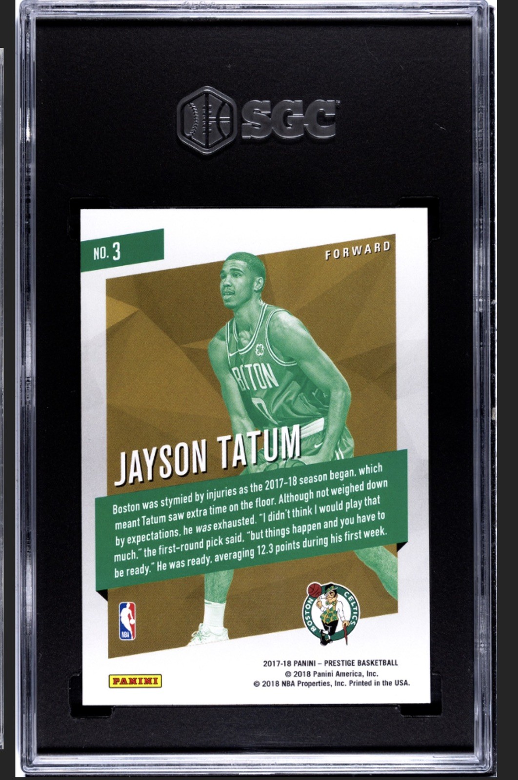 2017-18 Panini Prestige - Micro Etch Rookies Jayson Tatum #3 Orange (RC) view 2