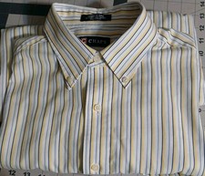 Chaps Shirt Men’s Sz 16/ 16.5  32/33 Striped Button Down Dress Shirt Multicolor 
