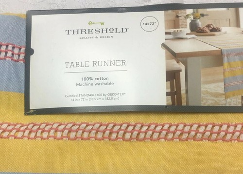 Threshold Table Runner 14" x 72" Multi-Color for Dinning Room Entryway Cotton - Picture 3 of 4