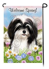Havanese Welcome Spring Garden Flag