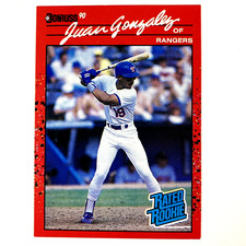 Juan Gonzalez 1990 Donruss Rookie Card #33 MLB Texas Rangers. rookie card picture
