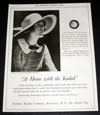 1921 OLD MAGAZINE PRINT AD, EASTMAN CAMERAS "AT HOME WITH THE KODAK", PORTRAITS 