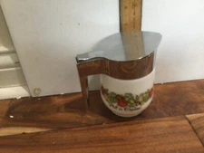 Vintage Gemco Corning Ware Pot a Creme Creamer Pitcher Spice of Life Milk Glass