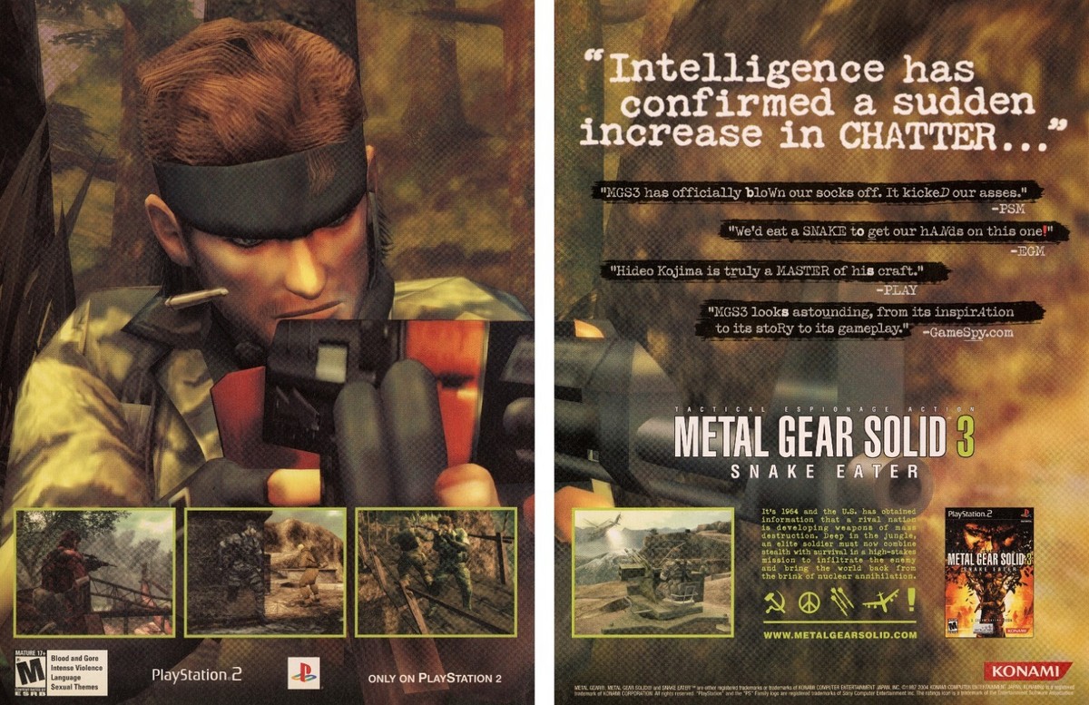 Metal Gear Solid 3 Snake Eater Playstation 2 PS2 PC Promo Ad Art
