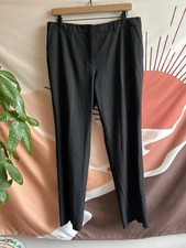 Escada Sport Classic Josephine Black Gray Wool Flare Leg Dress Pants Size 40