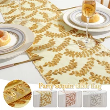 Sequin Table Runner Cloth Cover Sparkly Wedding Party Shiny Glitter Decor US