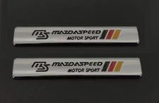 2pcs MAZDA MS Mazdaspeed Alloy Car Side Letters Wing Fender Emblem Badge Sticker