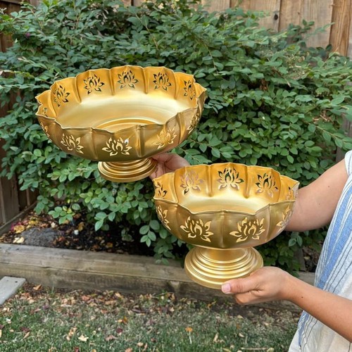 Set of 2 Urli Bowl with Stand (Iron, 30.4 cm x 17.8 cm & 25.4 cm x 15.2 cm) - Picture 7 of 7