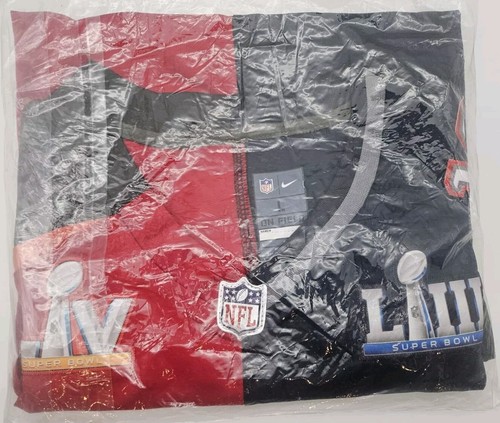 ¡NUEVO! #12 CAMISETA COSIDA DIVIDIDA TOM BRADY DUAL SUPER BOWL PATRIOTS BUCCANEERS # - Imagen 3 de 8