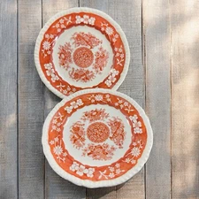 Vintage Spode Copeland Madrid Made In England Porcelain Dish Plate Set 2 Dishes