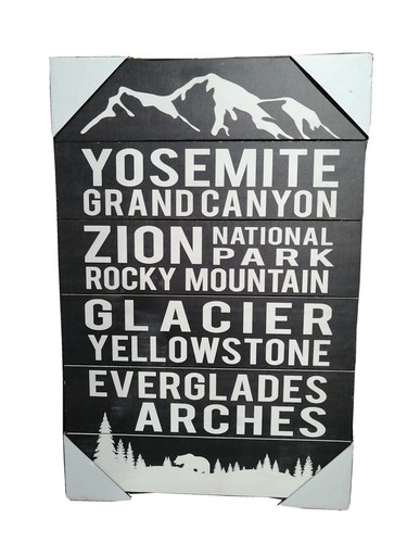 Yosemite Grand Canyon Zion National Park Rocky Mountain Yellowstone Wood Sign