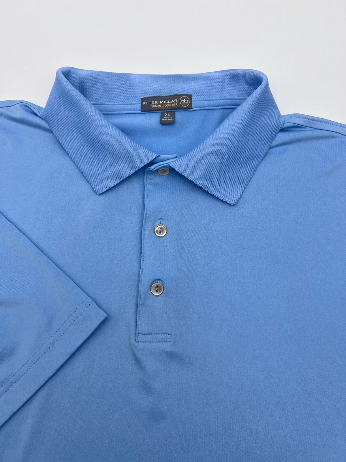 Peter Millar Men's Summer Comfort Blue Polo SZ XL Short Sleeve "No Logo"