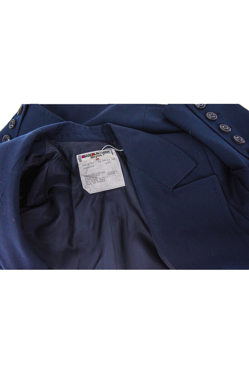 Blazer donna cappotti e giacche Yves Saint Laurent Rive Gauche 40 lana navy